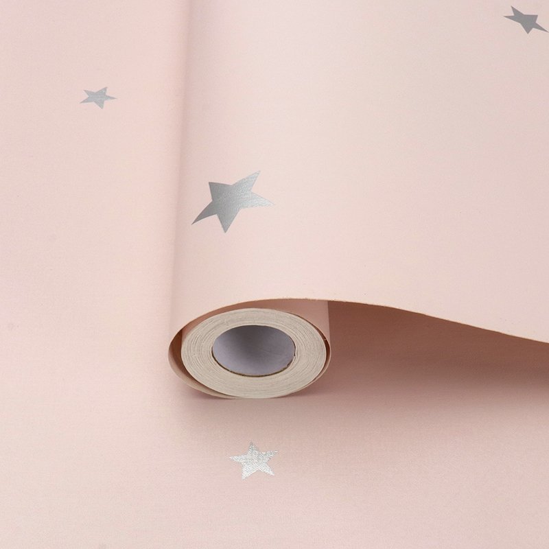 2023 New design self-adhesive waterproof pvc wall paper roll 3d pink children wallpapers
