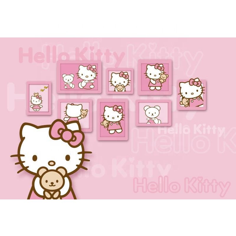 Children wallpaper Pink Princess Room Girls Bedroom wallpaper Kitty Cat Mural Hello Kitty Wallpaper Sticker