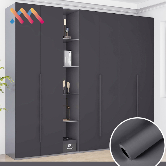 Plain Color Self Adhesive PVC Skin Friendly Soft Film Waterproof Wallpaper For Wardrobe Furniture Decoration Renovation