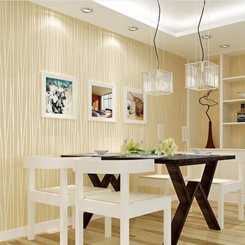 Self adhesive wallpaper Modern Simple Ring Vertical Stripe Non woven Wallpaper Living Room Bedroom Movie Sofa Background Wall 3D