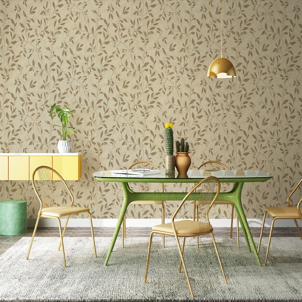 Easy Peel Stick Removable WallPaper Brick Wallpaper Plain Design for Background Decoration with leaf patterns wallpaper