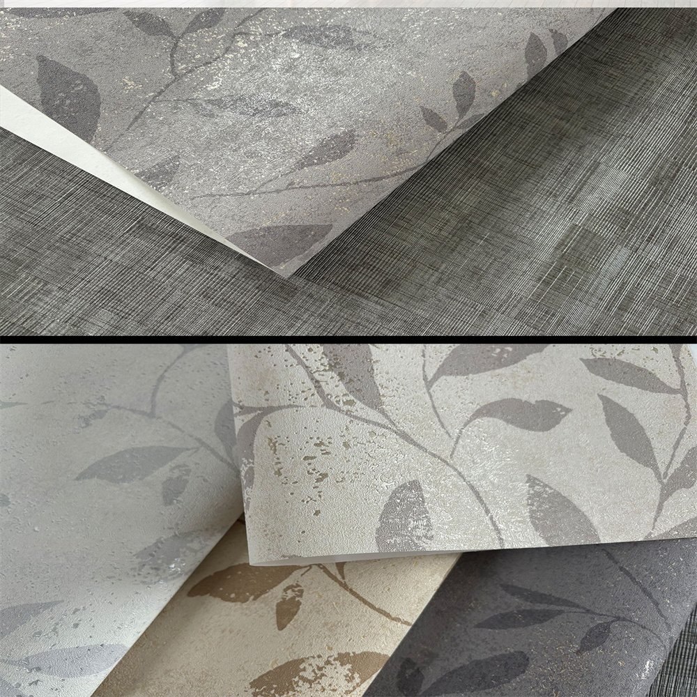 Easy Peel Stick Removable WallPaper Brick Wallpaper Plain Design for Background Decoration with leaf patterns wallpaper