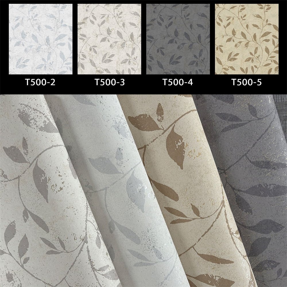 Easy Peel Stick Removable WallPaper Brick Wallpaper Plain Design for Background Decoration with leaf patterns wallpaper