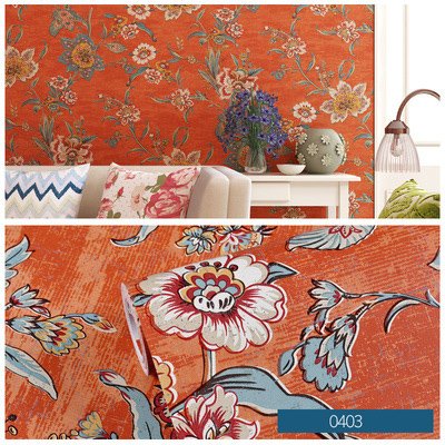 China Factory Free Samples European Vintage Style Big Flower Self Adhesive Vinyl Wallpaper