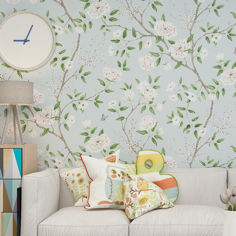 China Factory Free Samples European Vintage Style Big Flower Self Adhesive Vinyl Wallpaper