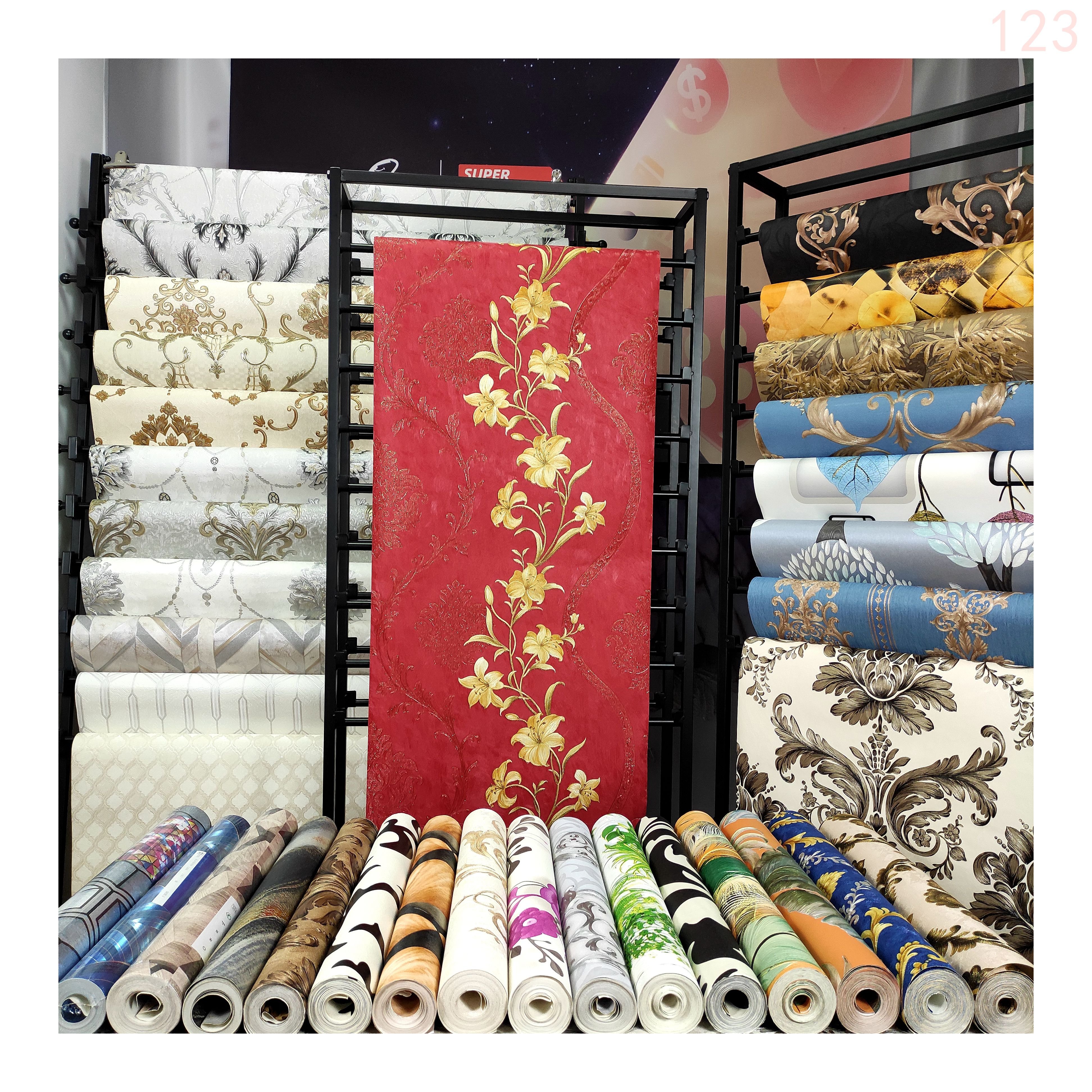 Custom cheap 3d wall wallpaper rolls, pvc Vinyl Popular Home decor wallpaper