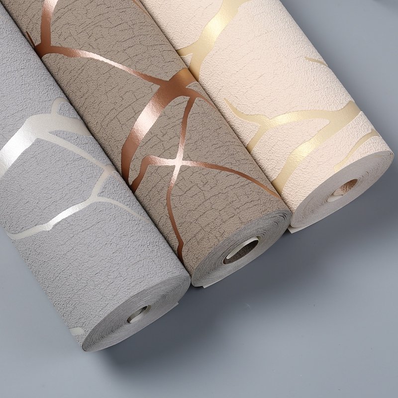 Deep coffee 3D branch pattern deerskin wallpaper bedroom living room dining room hotel modern simple luxury thickened wallpaper