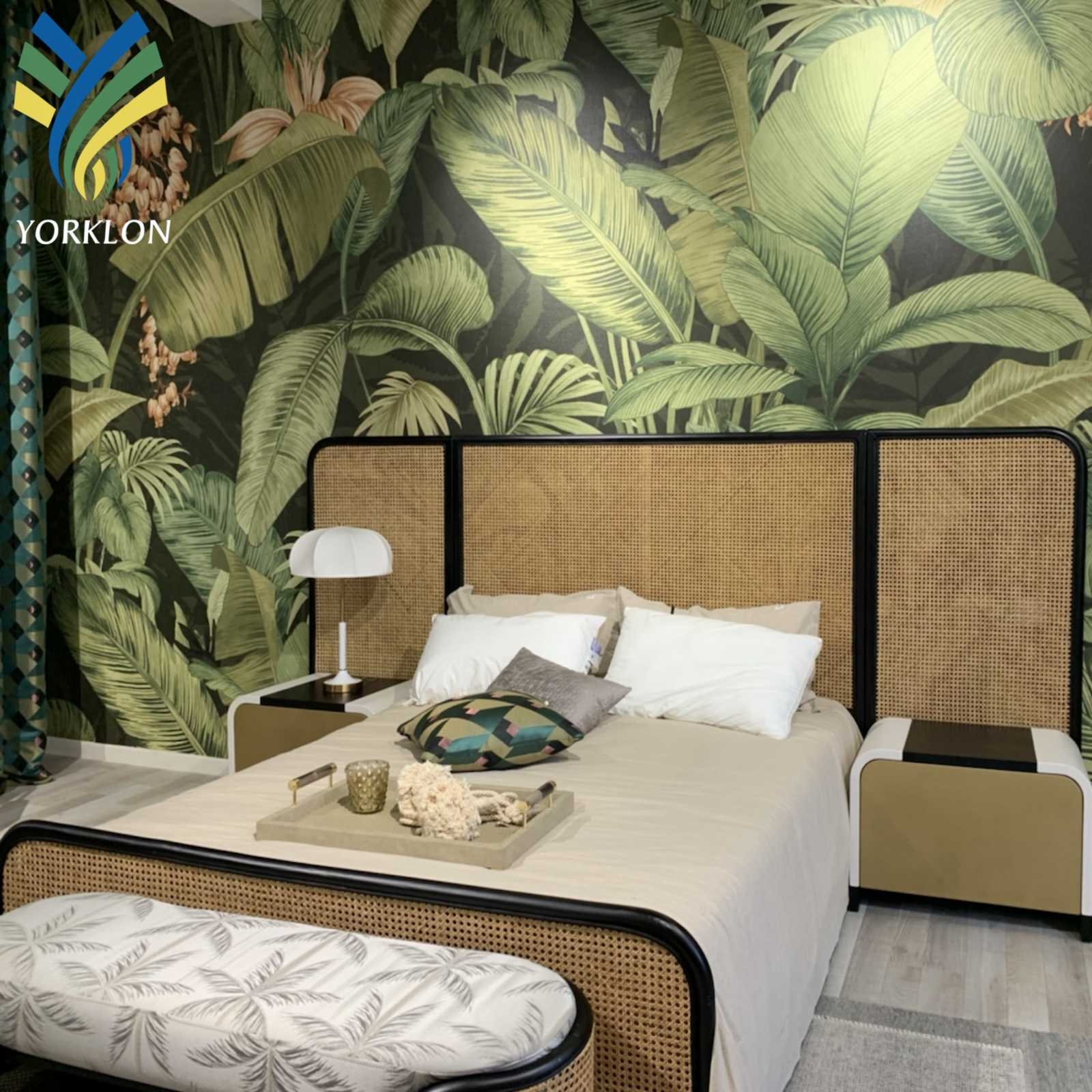 Customized Printing Natural Scenery Green Leaves Flower Floral Tropical Wall paper 3D Mural Wallpaper