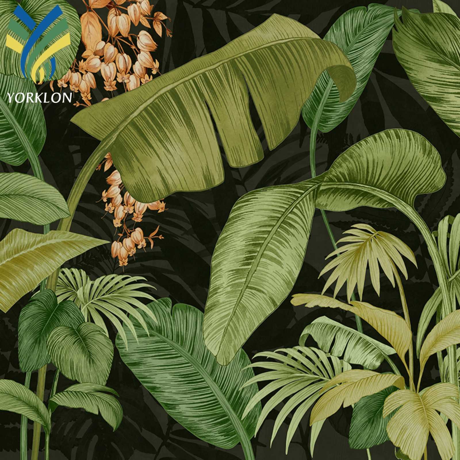 Customized Printing Natural Scenery Green Leaves Flower Floral Tropical Wall paper 3D Mural Wallpaper
