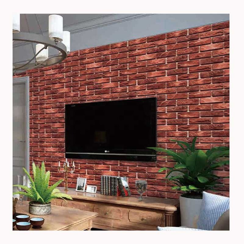 High Quality Waterproof 3D Home Decoration Vinyl Wall Paper Modern PVC Brick Stone Wallpaper for Home Decoration