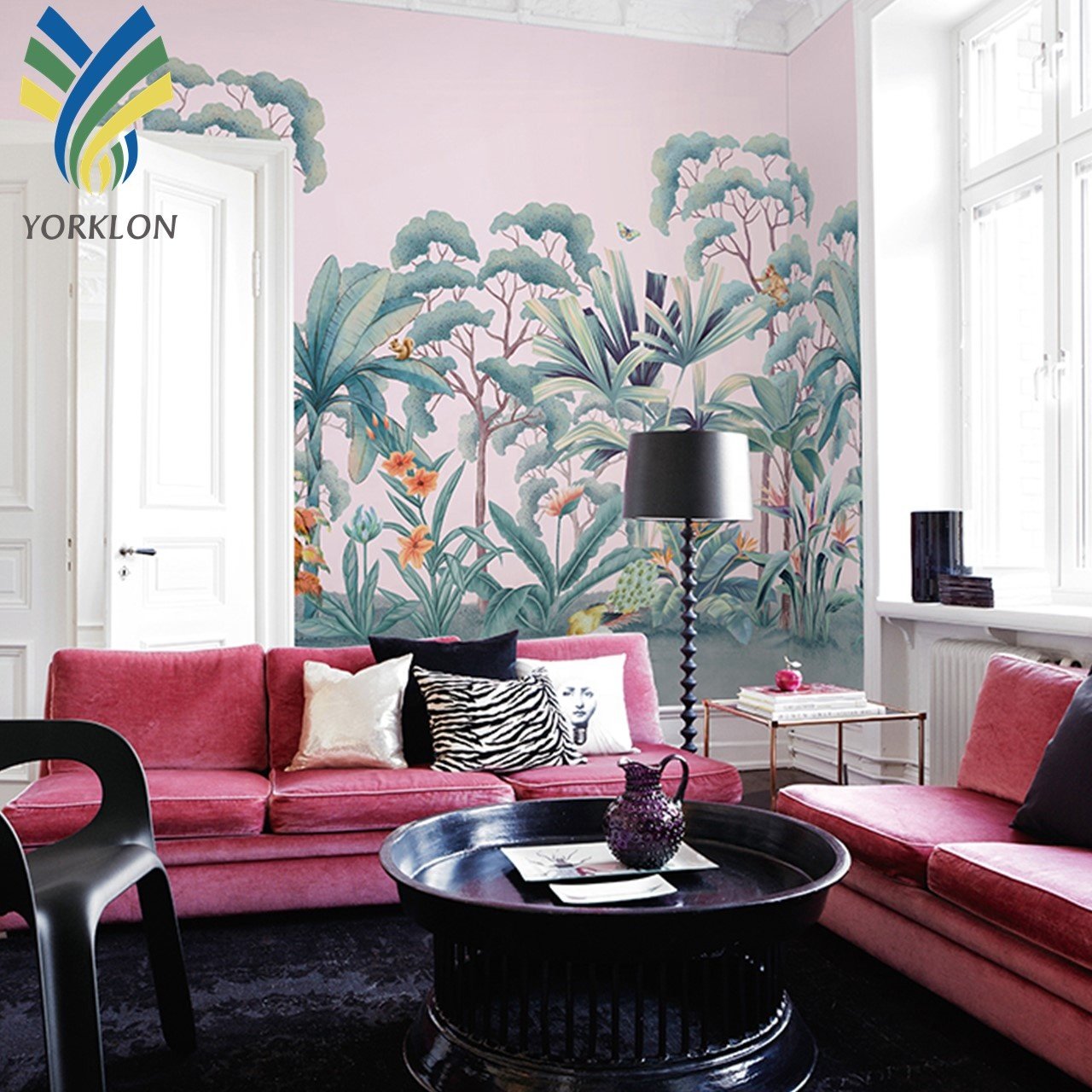 Luxury Walls Paper Rolls Nature Waterproof Flower Home Decoration 3D Wood Tropical Mural Wallpaper