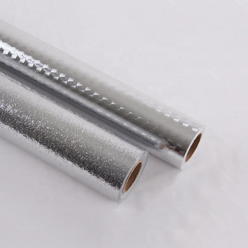 Kitchen 3D Waterproof Pvc Wallpaper Roll And Stickers Wall Decor Aluminum Silver Foil Sticker