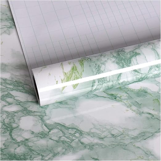UDK glossy marble wallpaper adhesive waterproof stickers PVC oil-proof For wall furniture Kitchen decor renovation