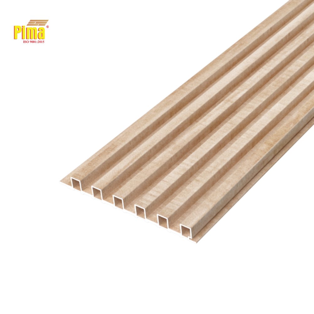 Factory Premium Laminated Waterproof Fire Resistant WPC slat Wall Panel for House Interior Decoration (Pima)
