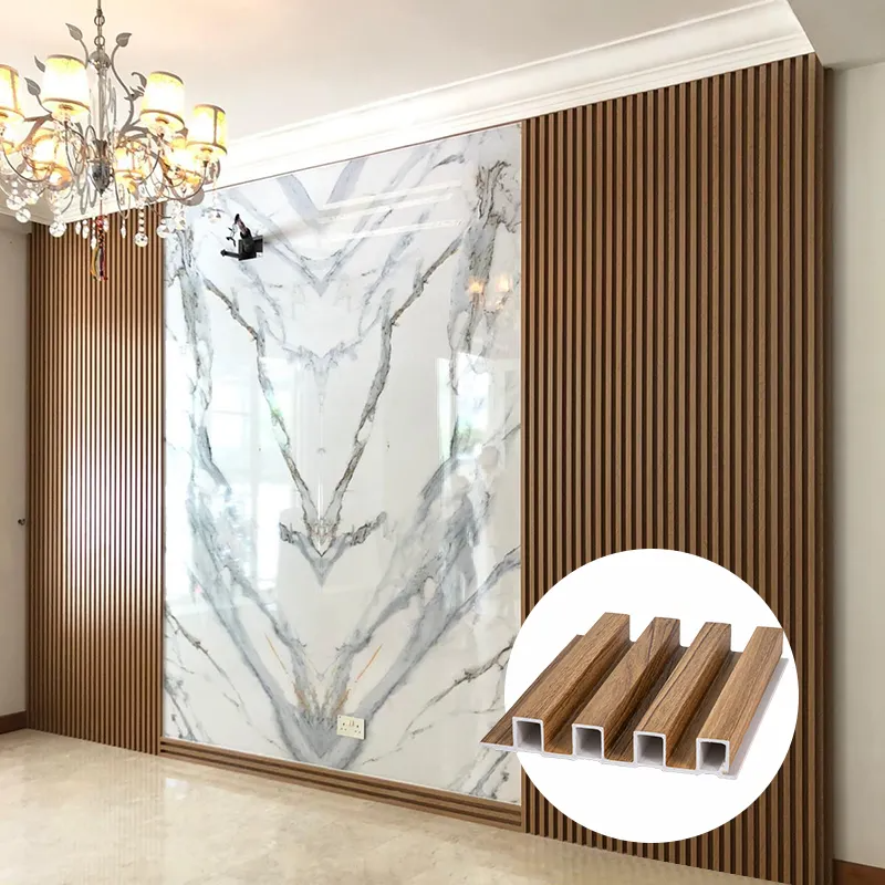 Factory Premium Laminated Waterproof Fire Resistant WPC slat Wall Panel for House Interior Decoration (Pima)