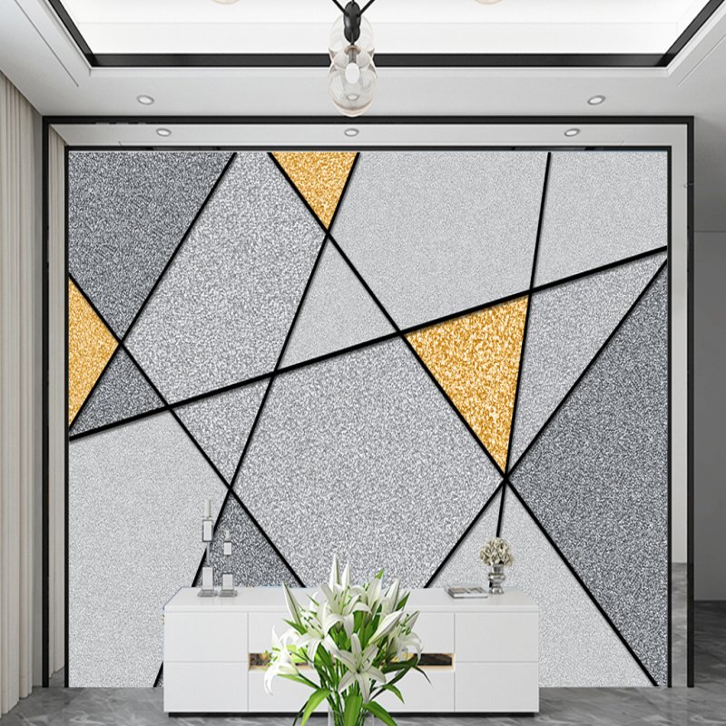 Luxury Modern line waterproof sticker Wall paper pvc grey Wallpaper Rolls