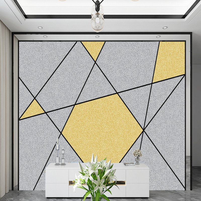 Luxury Modern line waterproof sticker Wall paper pvc grey Wallpaper Rolls