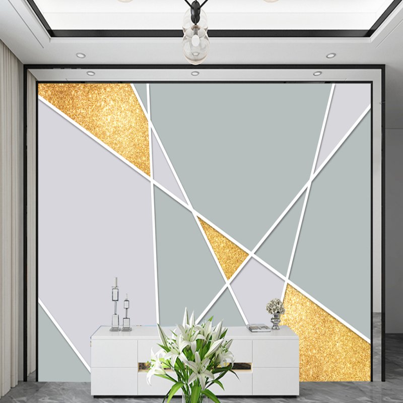 Luxury Modern line waterproof sticker Wall paper pvc grey Wallpaper Rolls