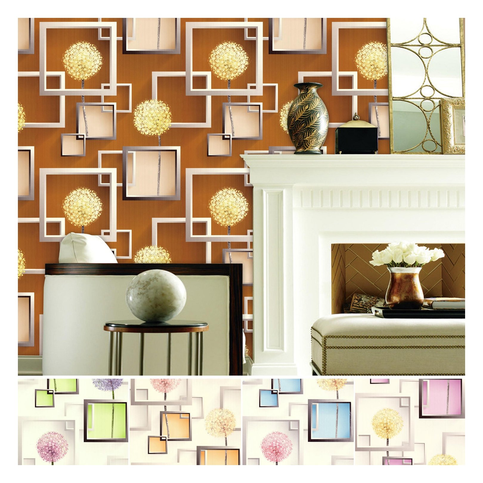 Hot new designs leaf pattern wallpaper 3d pvc custom wallpaper printing wall paper rolls