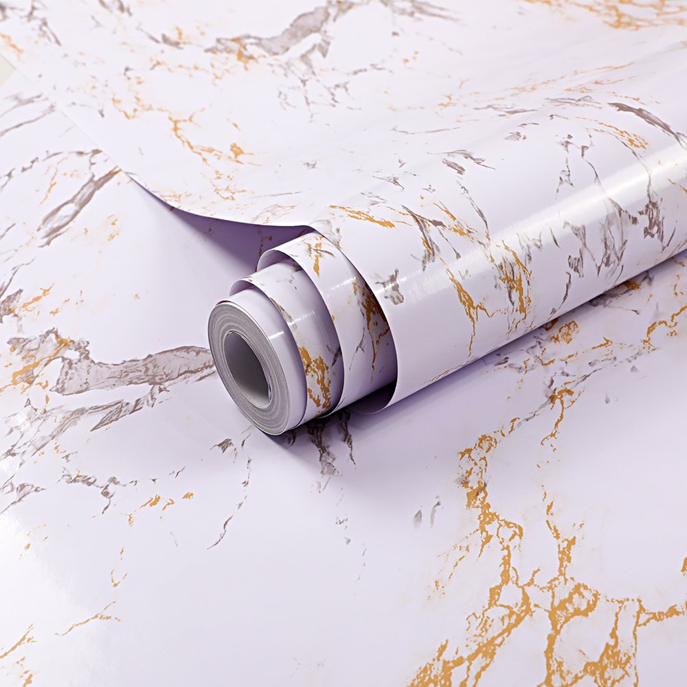 Marble Self Adhesive Wallpaper Peel And Stick Waterproof Bathroom Kitchen Cabinets Desktop Stickers Home Decor Film