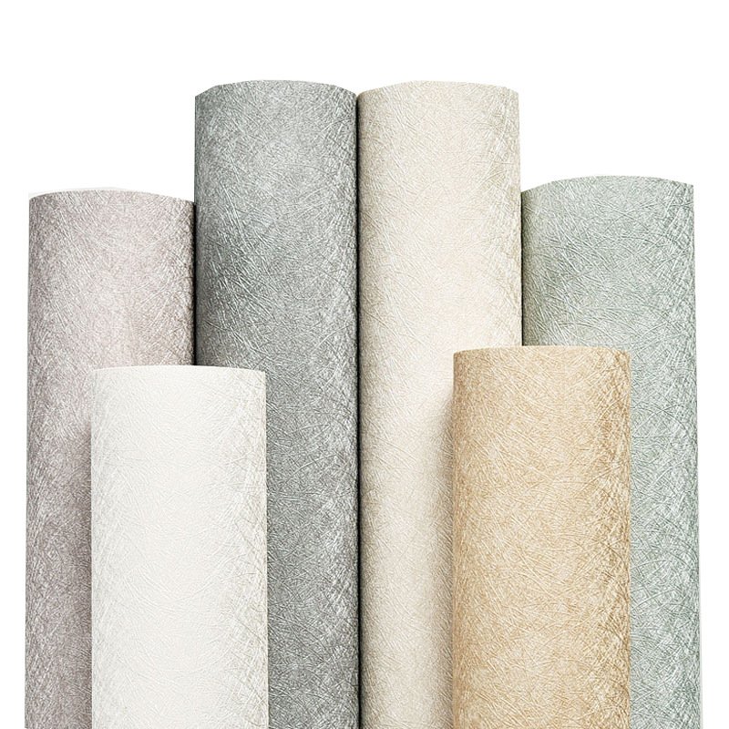 Pvc Wall Paper Self Adhesive Nonwoven Green texture Design New Wallpaper Roll