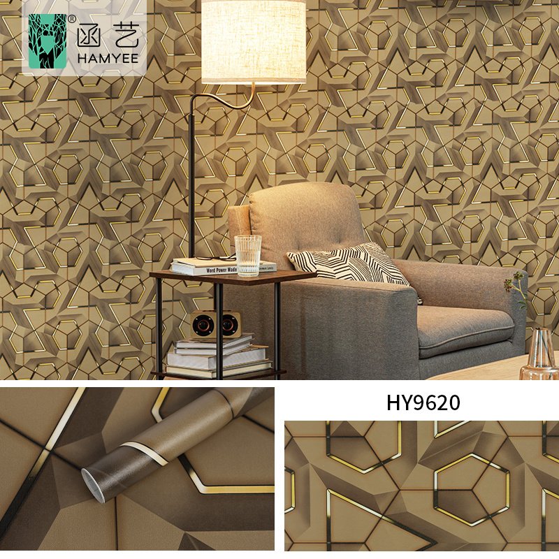 Customized 3D three-dimensional geometric wallpaper KTV hair salon background wall papel rollo papel tapiz autoadhesivo pared