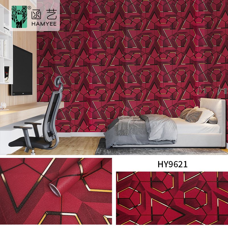 Customized 3D three-dimensional geometric wallpaper KTV hair salon background wall papel rollo papel tapiz autoadhesivo pared