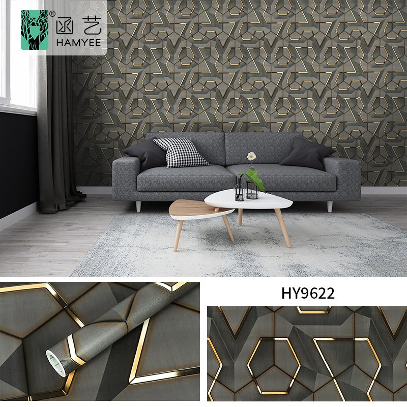 Customized 3D three-dimensional geometric wallpaper KTV hair salon background wall papel rollo papel tapiz autoadhesivo pared