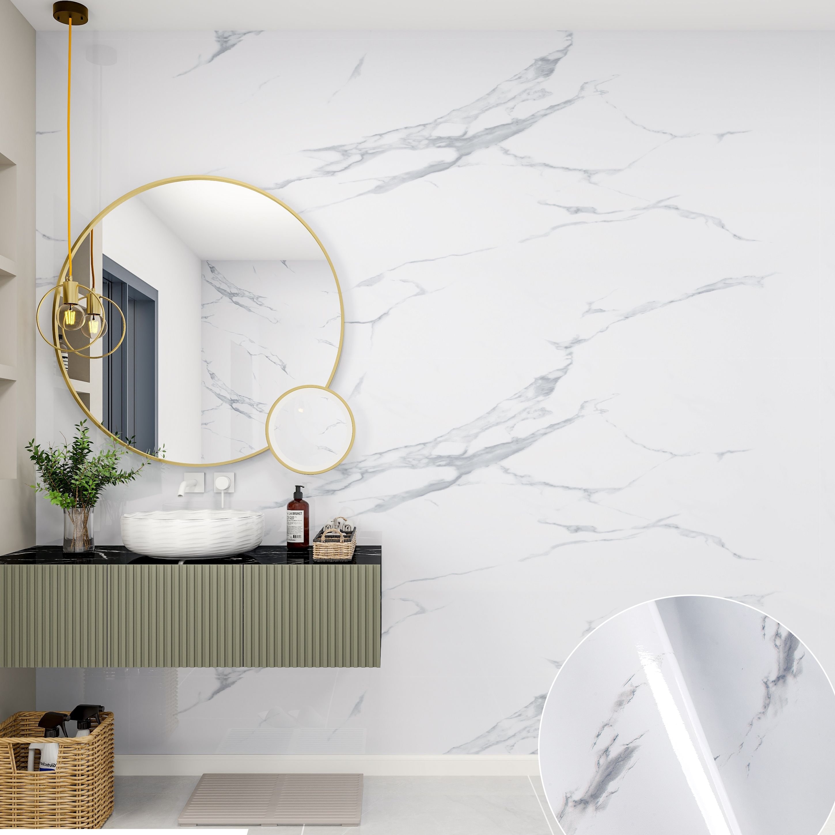 Cheaper Marble Wallpaper Oil-proof Kitchen Sticker Backsplash countertop wallpaper