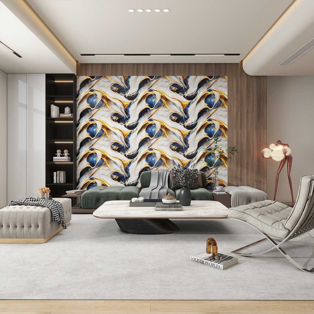 3D Foam Wallpaper Roll Modern Geometric 3D Wall Paper PVC Material Home Decoration for Bathroom Waterproof for Apartment