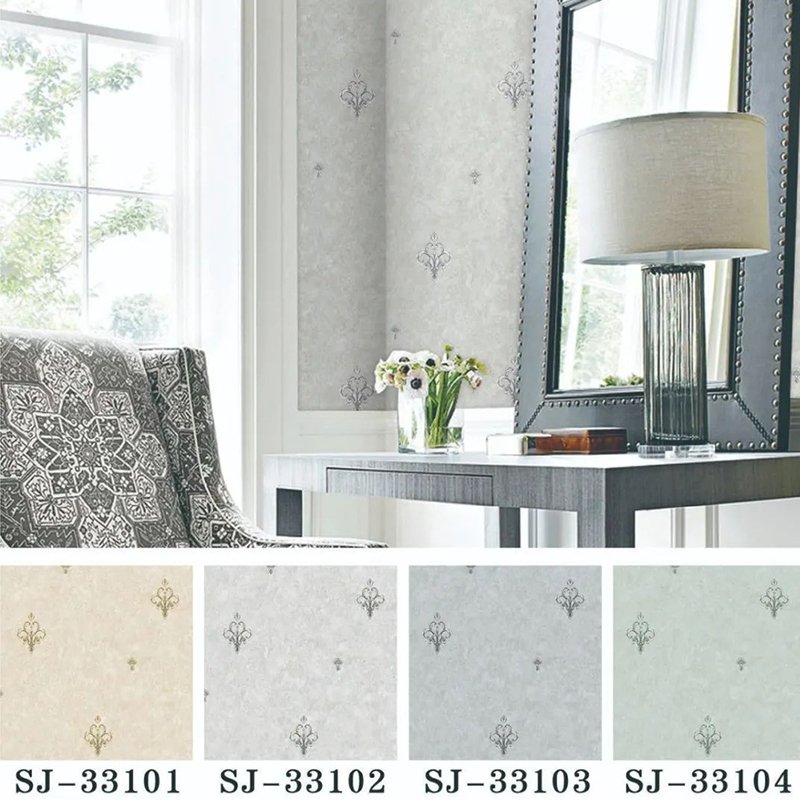 Luxury European Damascus PVC TV Background Bedroom Wallpaper