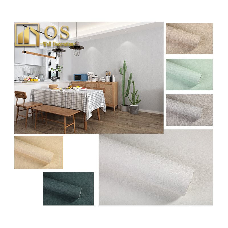 Fashion Model Comfortable Linen Fabric Wallpaper 2mm Protective Self Adhesive Wallpaper Rolls For Sitting Room