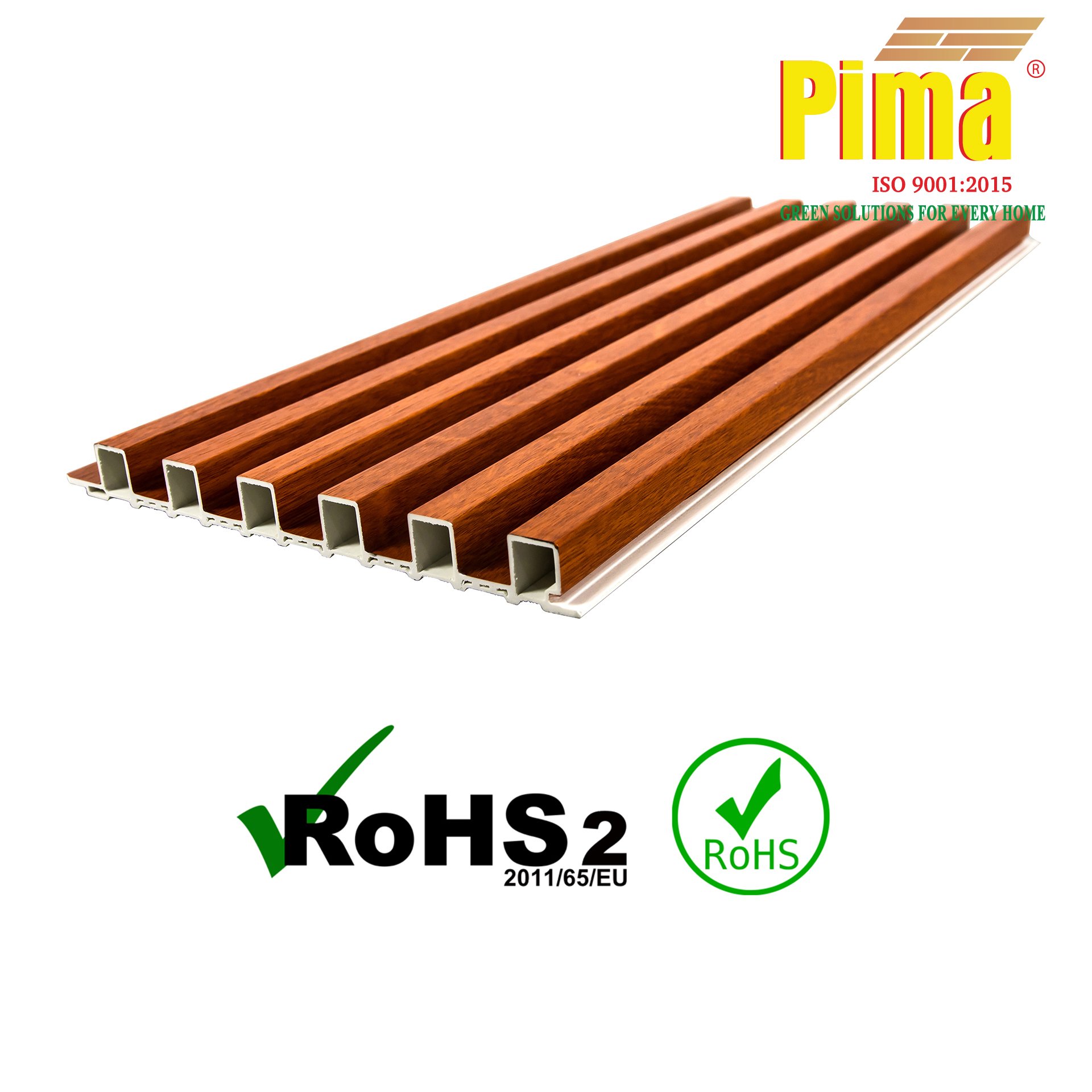 Premium Wood Stone grain Waterproof Fire Resistant WPC slat Wall Panel for Apartment Decoration (Pima)