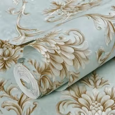 Luxury Retro Embossed 3D Damascus Flower Wallpaper Roll Waterproof Peel and Stick for Bedroom Home Decoration