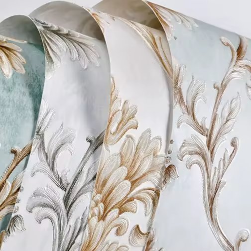 Luxury Retro Embossed 3D Damascus Flower Wallpaper Roll Waterproof Peel and Stick for Bedroom Home Decoration