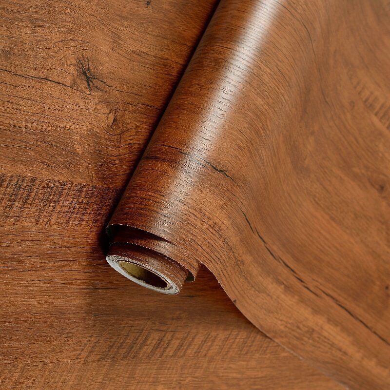 Sequoia Modern Style Waterproof PVC 3D Foam Wallpaper Wood Grain Style Heat Insulation Furniture Wallpaper for Countertop