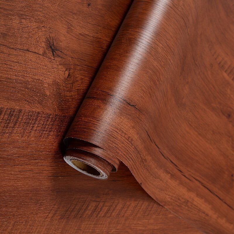Sequoia Modern Style Waterproof PVC 3D Foam Wallpaper Wood Grain Style Heat Insulation Furniture Wallpaper for Countertop