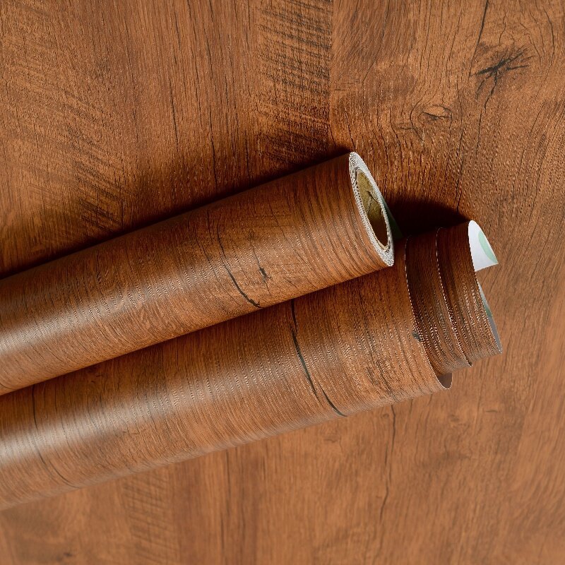 Sequoia Modern Style Waterproof PVC 3D Foam Wallpaper Wood Grain Style Heat Insulation Furniture Wallpaper for Countertop