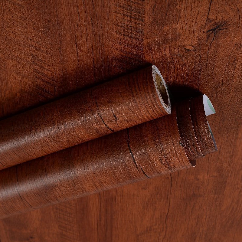 Sequoia Modern Style Waterproof PVC 3D Foam Wallpaper Wood Grain Style Heat Insulation Furniture Wallpaper for Countertop