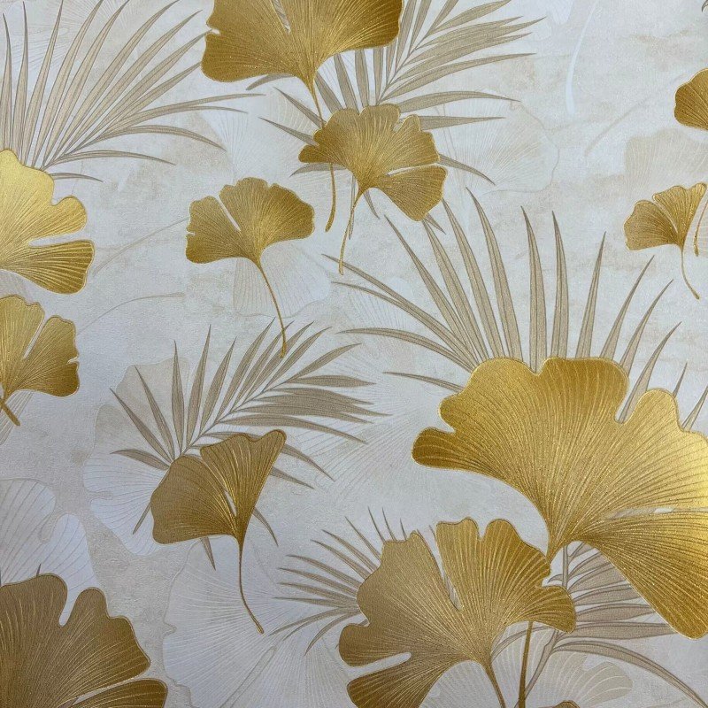 Modern Minimalist Hot House Decoration Interior Ginkgo Leaf Wallpaper Rolls for Bedroom Decor