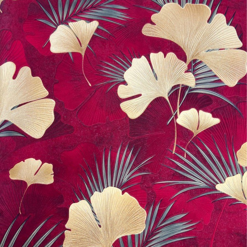 Modern Minimalist Hot House Decoration Interior Ginkgo Leaf Wallpaper Rolls for Bedroom Decor