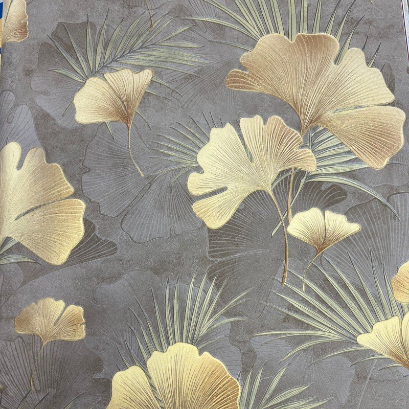 Modern Minimalist Hot House Decoration Interior Ginkgo Leaf Wallpaper Rolls for Bedroom Decor