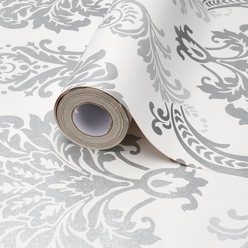 grey self adhesive wall paper roll pvc waterproof home decoration for kids bedroom waterproof flower wallpaper