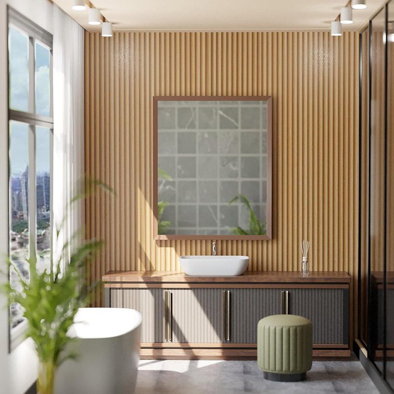 waterproof 3d wooden slat peel and stick wallpaper removable self adhesive PVC contact paper for Wall decor bedroom
