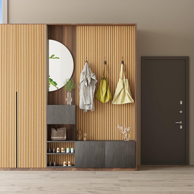 waterproof 3d wooden slat peel and stick wallpaper removable self adhesive PVC contact paper for Wall decor bedroom