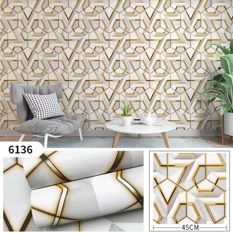Home decor plain wall paper vinyl textured solid color PVC 3d wallpaper peel off stickers paper
