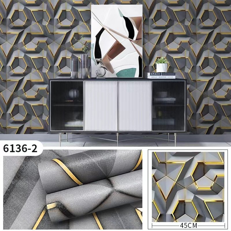 Home decor plain wall paper vinyl textured solid color PVC 3d wallpaper peel off stickers paper