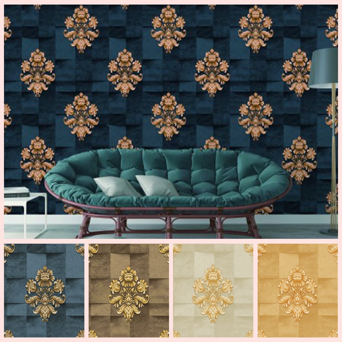 The popular 3D PVC wallpaper geometric household wallpaper home decor rolls
