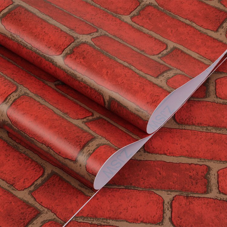 Hot selling 3d self adhesive natural brick wallpaper for bedroom