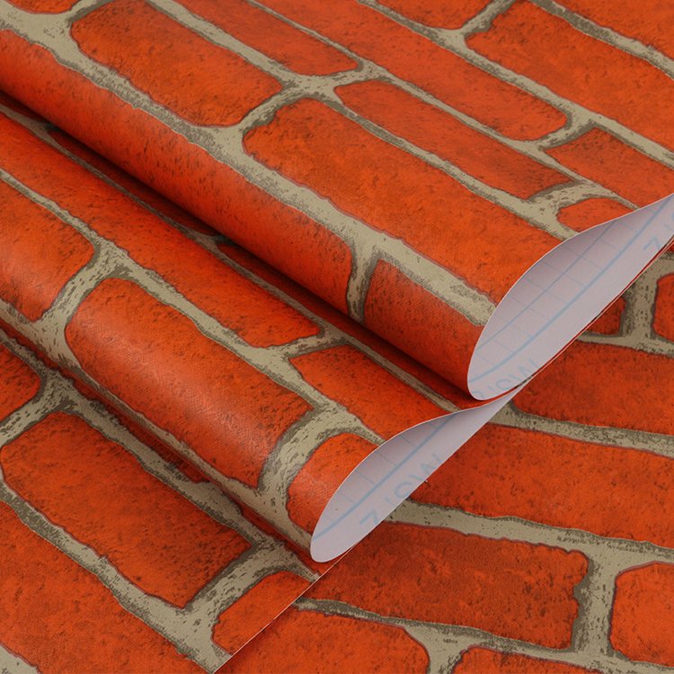Hot selling 3d self adhesive natural brick wallpaper for bedroom